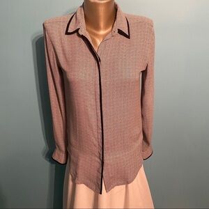 Loft women’s‎ button  up black and white blouse in size x-small